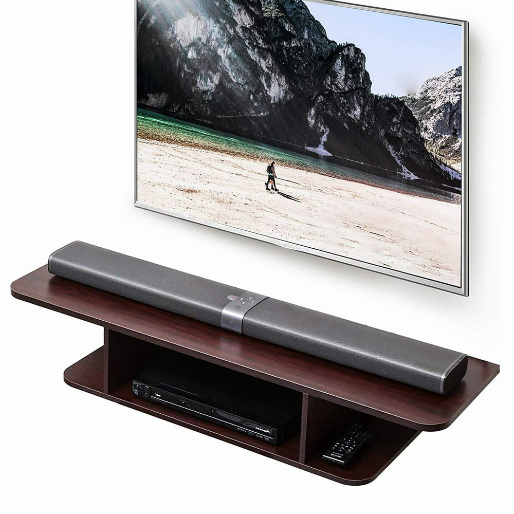 Fitueyes Wall Mounted Media Console Floating Tv Stand Component Shelf