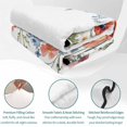 thumbnail image 4 of Twin XL Quilt Set 68''x98'', Red Flower Lightweight Bedspread Coverlet Set with 2 Pillow Shams, Botanical Blue Plant Pink Garden Poppy Floral Breathable All Season Quilt Bedding for Dorm/Guest Room, 4 of 9
