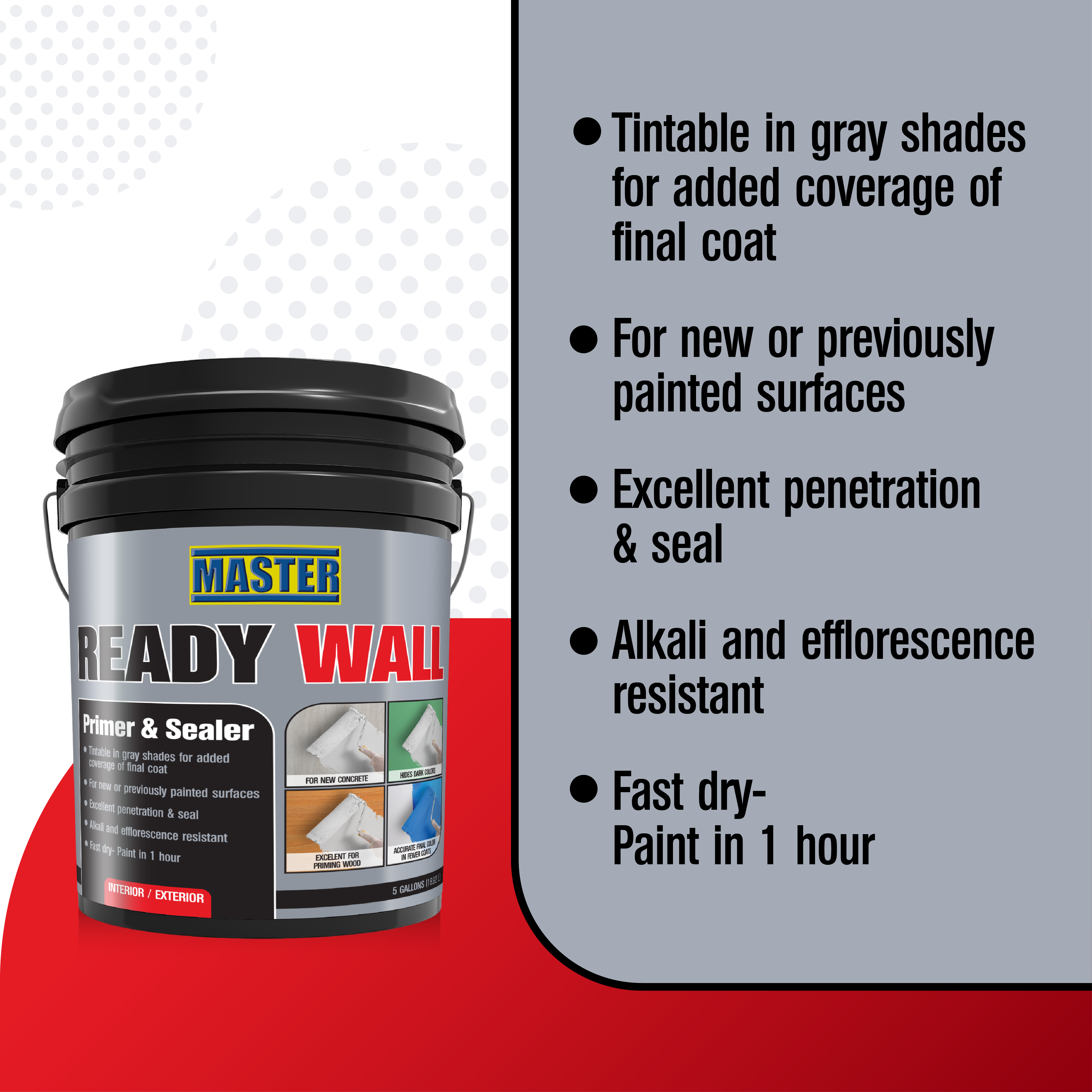 Master Paints Ready Wall Primer and Sealer 5Gl