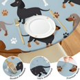 thumbnail image 4 of Cute Dachshund and Dog Footprint Round Fitted Tablecloth with Elastic Edge,Dining Table Cover Waterproof,Outdoor Round Tablecloth for Camping,Dining,Indoor and Outdoor, 4 of 7