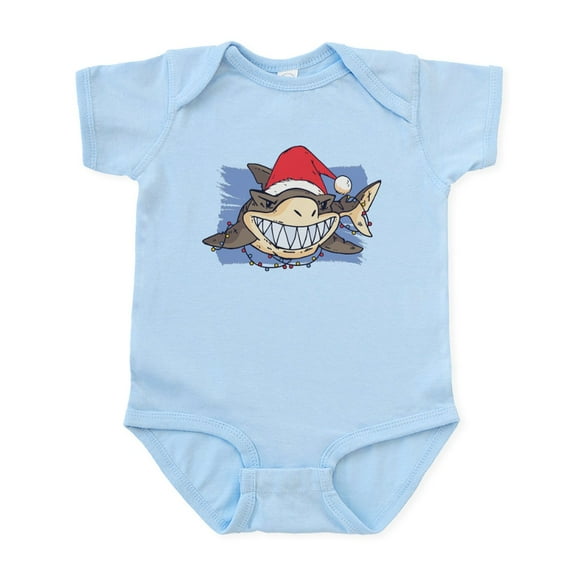 CafePress - Christmas Shark Body Suit - Baby Light Bodysuit, Size Newborn - 24 Months