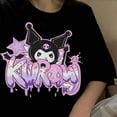 thumbnail image 3 of Sanrio Kuromi Gothic Japanese Style Emo Black T-shirt Top Women's Summer Aesthetic Grunge Tees Hip Hop Trashy Y2k 2000s Clothes, 3 of 11