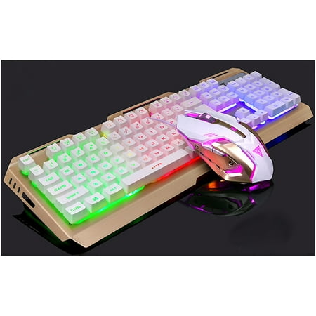 Gaming Keyboard and Mouse Combo USB interface Photoelectric Resolution 3200dpi for Gaming for Laptop, PC, Desktop, Computer /MAC White and Black