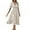 Beige, variant on Women's Summer Ruffle Puff Sleeve Dress Short Sleeve V Neck High Waist Casual Loose Striped Midi Dresses Army Green XL