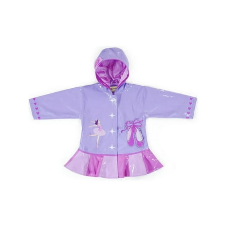 - Kidorable Little Girls Lilac Pink Ballerina Hooded Rain Coat 2T-6X