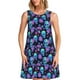thumbnail image 1 of Balery purple flower blue Skull Vestidos de verano para mujer con estampado: vestido holgado sin mangas, vestido playero informal y cómodo para días calurosos., 1 of 7