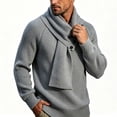 thumbnail image 2 of USNSM Men's Shawl Collar Button Front Knit Sweater Pullover Long Sleeve Business Casual Winter Warm Tops Gray XXL, 2 of 5