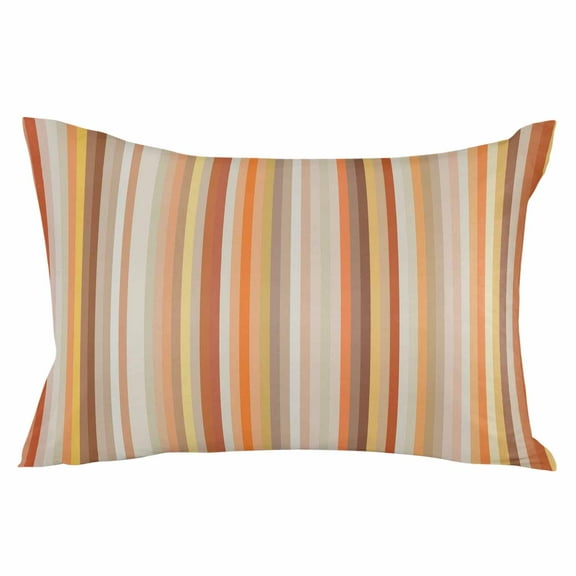 Farmhouse Orange Ombre Stripes Throw Pillow Cover, Pillowcase Protectors with Zipper, Breathable Decorative Lumbar Pillow Case Cover, Pillow Shams for Couch Sofa 16x24Inch