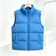 thumbnail image 6 of Vixolx Womens Short Puffer Vest Stand Collar Sleeveless Full Zip Padded Jacket with Side Pockets Solid Casual Fall Winter Outerwear, 6 of 8
