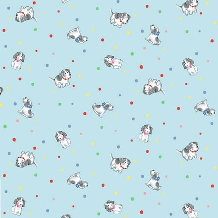 Timeless Treasures Fabrics Let's Play Dog Dolls Blue 100% Cotton Fabric sold by the yard