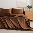 thumbnail image 4 of Satin Sheets Set – 4 Piece Luxury Silk Feel Bedding, Ultra Soft & Wrinkle Free with Deep Pocket, Cooling Comfort for Hair and Skin, 4 of 5