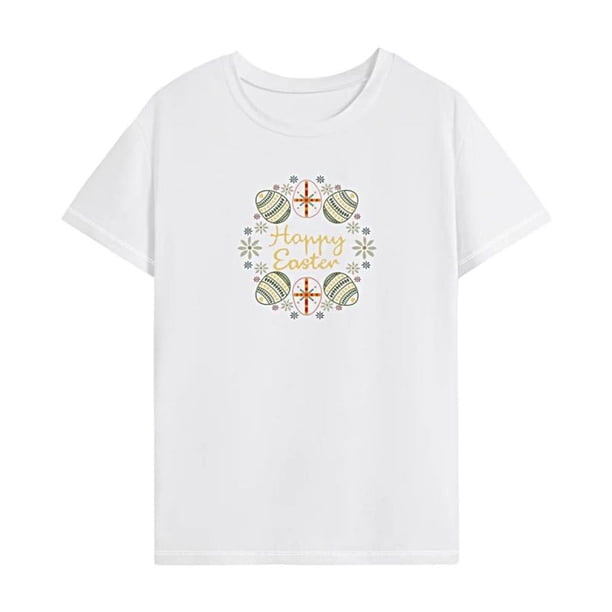 Camiseta para mujer con cuello redondo y ajuste regular, camisetas de verano para viajes y vacaciones L