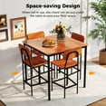 thumbnail image 6 of Costway 5-Piece Industrial Dining Table Set with Counter Height Table & 4 Bar Stools Walnut, 6 of 10