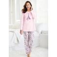 thumbnail image 4 of Dreams & Co. Plus Size Long Sleeve Knit PJ Set, 4 of 6