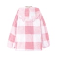 thumbnail image 6 of EnJoCho Girls Fleec𝖾 Sher𝗉a Jacket Full Zip Hooded Plaid Winter Fall Coat Warm Soft Cozy Lined Outerwear Pockets Cute Clothes Kids Girls Jacket Coat 8-14 Years, 6 of 9