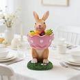 thumbnail image 6 of LWVITH Easter Bunny Hugging Egg Candy Bowl Spring Tabletop Decor Resin 6 Inch Adorable for Snack Treat Holder Mantel Shelf Easter Decoration, 6 of 9