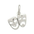 thumbnail image 1 of Sterling Silver 20" 1.2mm Box Chain Small Comedy And Tragedy Masks Drama Pendant Necklace, 1 of 2
