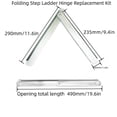 thumbnail image 4 of Folding Step Ladder Hinge Replacement Kit Aluminum Herringbone Ladder Tie Rod Ladder Accessories Silver,2pcs, 4 of 4