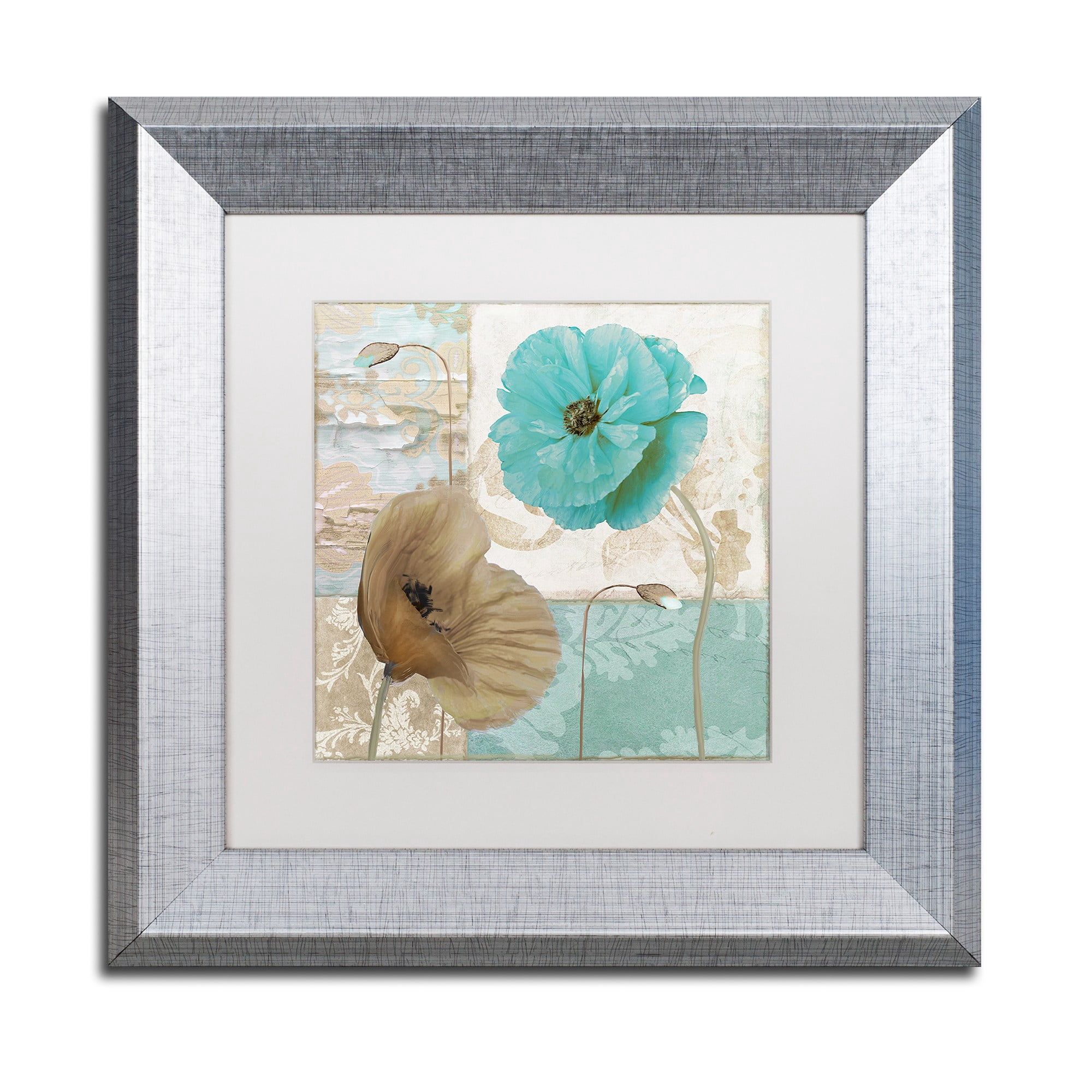 Trademark Fine Art "Beach Poppies IV" Canvas Art by Color Bakery White Matte, Silver Frame