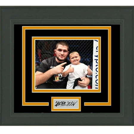 

Framed Hasbulla Khabib Nurmagomedov Dual Facsimile Laser Engraved Signature Auto UFC 15x16 Photo