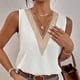 thumbnail image 5 of Camiseta Sin Mangas Para Mujer Camisetas Sin Mangas Moda Casual Color Sólido Cuello en V Encaje Costura Chaleco Y Tops Odeerbi  ODB168900, 5 of 9