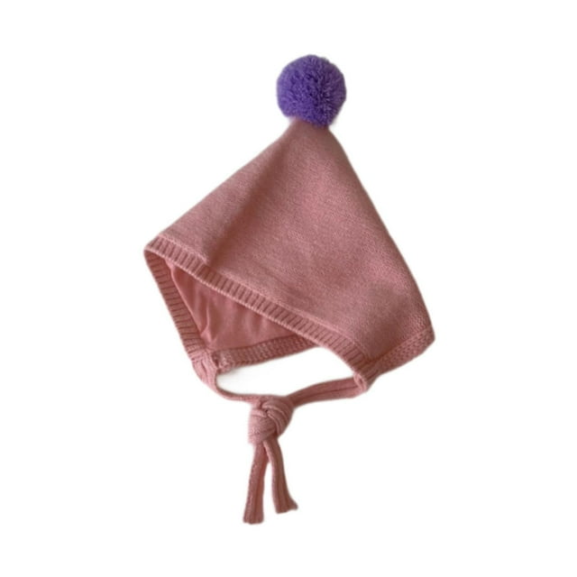 Gorro con orejeras para bebés, moderno, divertido y adorable, con cordones para niñas y niños. rosa