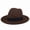 Brown, variant on 100% Wool Wide Brim Fedora Hat Men Women Classic Felt Panama Jazz Trilby Adjustable - Black
