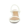 thumbnail image 6 of BLISSFUL STEP Women's Open Toe Ankle Strap Block Heeled Sandals White 8, 6 of 8