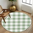 thumbnail image 3 of Sage Green Checkered Round Area Rug 5 FT, Non Slip Bedroom Area Rug, Farmhouse Buffalo Plaid Washable Soft Circular Carpet Non-Shedding Floor Mat for Kitchen Dining Room Foyer Balcony Dorm, 3 of 9