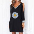 thumbnail image 4 of Mini vestido de manga larga con cuello en V sin tirantes con estampado informal sexy para mujer a la moda Pompotops  hdfakjf5835, 4 of 8