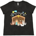 thumbnail image 3 of Inktastic Merry Christmas Cute Nativity Scene Women's Plus Size T-Shirt, 3 of 5