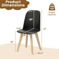 thumbnail image 3 of Gymax Modern Dining Chairs Set of 2 Armless Kitchen Chairs 330 LBS Load Capacity Black, 3 of 7