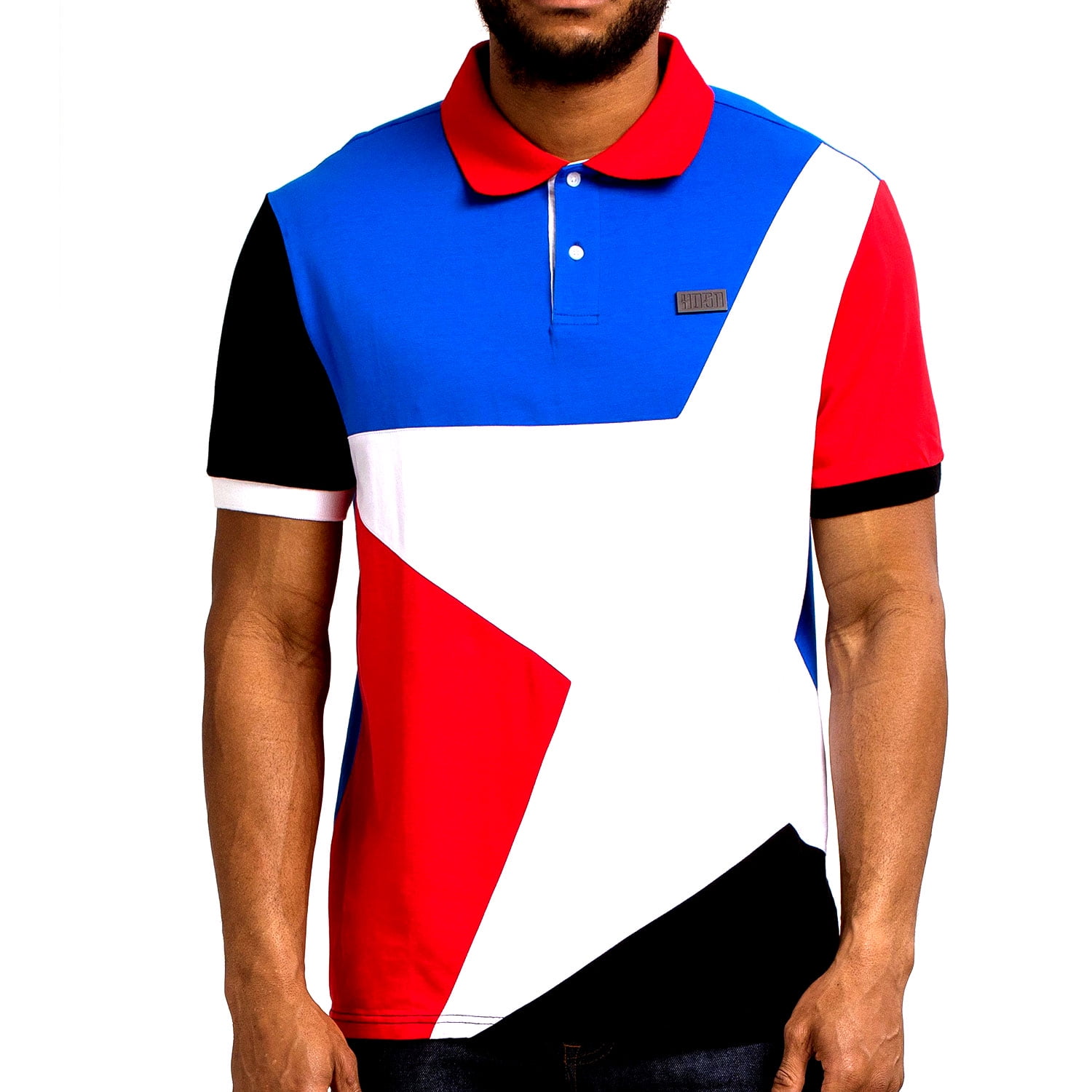 Hudson - Hudson Polo Short Sleeve T-Shirt Blue/Red/White h1052176-blu - Walmart.com - Walmart.com