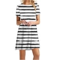 thumbnail image 1 of SMihono Robe Maxi Bohème d'Été pour Femmes Grande Taille Mode Féminine Col Rond Manches Courtes Imprimée Robe de Plage, 1 of 4