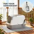 thumbnail image 5 of Orthopedic Dog Bed, Cat Litter Box, Enclosed Cat Litter Box with Scoop, Deodorizer Bag, Gray,White Dog Bed,Abs,Polypropylene,Stainless Steel Cat Bed, Pet Supplies Pet Beds & Furniture, 5 of 7