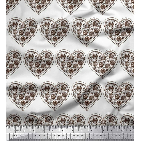 Soimoi Velvet Fabric Pizza Food Print Fabric by the Yard 58 Inch Wide