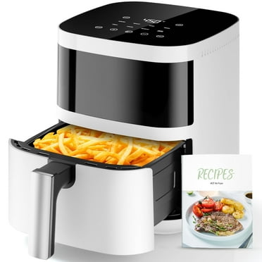 Air Fryer, Aeitto 8-in-1 Smart Compact 4QT Air Fryers, with Viewing Window,Shake Reminder, 450°F Digital Airfryer with Flavor-Lock Tech, Dishwasher-Safe & Nonstick,Fit for 1-3 People, White