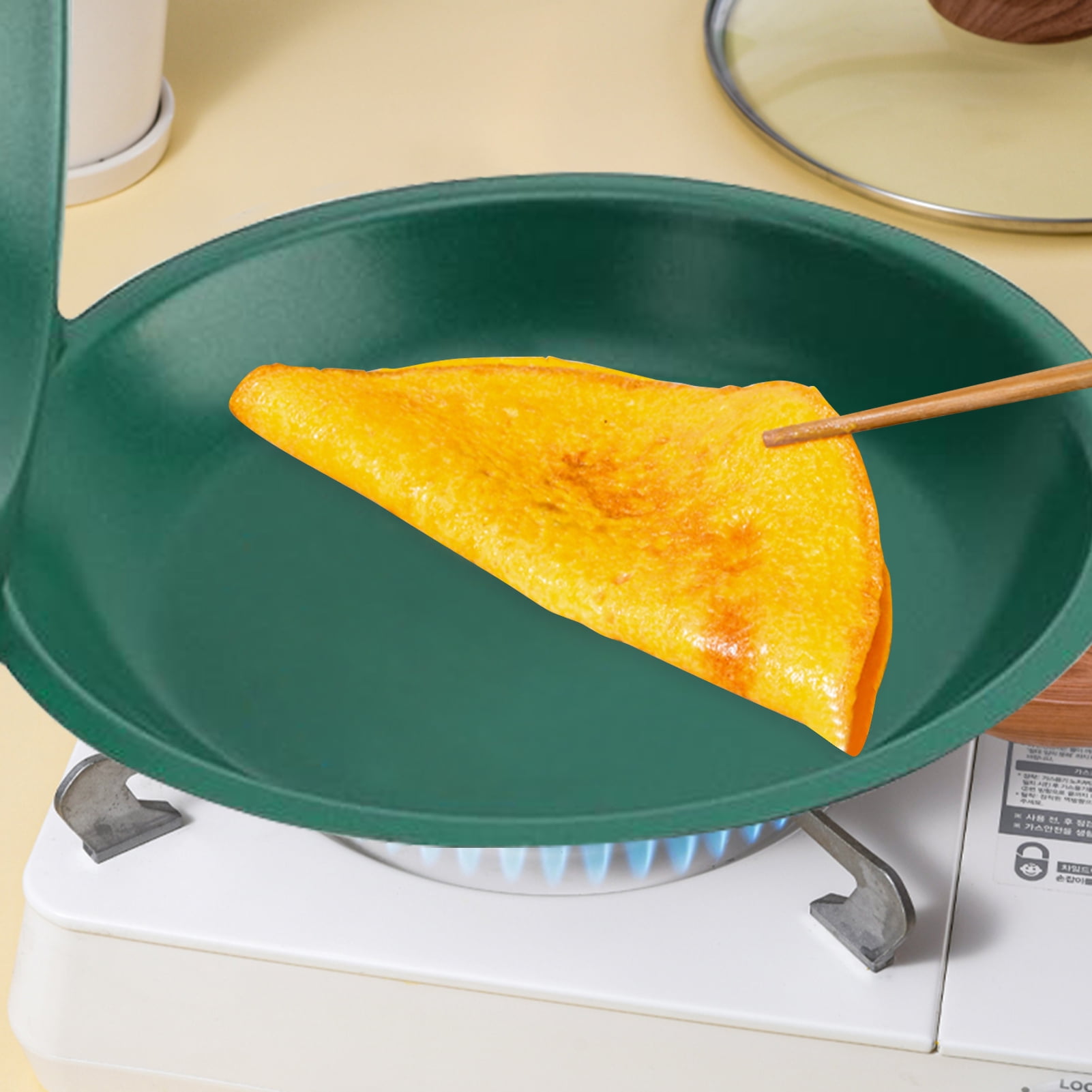 Poêle Double Face Anti-Adhésive - Revêtement Céramique - Pour Crêpes Et Œufs - 19.3cm