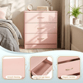 thumbnail image 5 of GZXS 3-Drawer Nightstand, Small Dresser with Storage, Side End Table for Bedroom, Living Room, Pink, 5 of 6