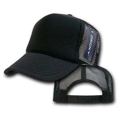 blank black trucker hat