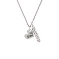 thumbnail image 2 of Delight Jewelry Silvertone Large ''Lil Sister'' Heart with Clear Crystal Silvertone Sisters Best Friends Forever Bar Charm Necklace, 23", 2 of 4