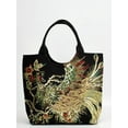 thumbnail image 4 of Shoulder Bag Peacock Embroidered Shiny Sequins Zipper Canvas Tote Bag H andbag, 4 of 5