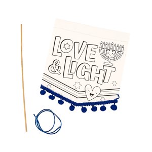 Color Your Own Hanukkah Banners with Pom-Pom Trim
