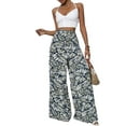 thumbnail image 2 of Women'S Stretchy Wide Leg Palazzo Lounge Pants Casual Comfy Middle Waist Palazzo Pants Color 5 M, 2 of 5