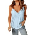 thumbnail image 2 of Aloohaidyvio Women's Lace Tank Tops V Neck Soft Casual Camisole Spaghetti Strap Sleeveless Tops, 2 of 6