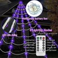 thumbnail image 2 of Decoraciones de Halloween con tela de araña, luces para exteriores, telaraña gigante de 16,4 pies y decoración iluminada de 8 modos para patio exterior, 2 of 5