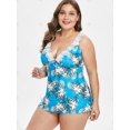 thumbnail image 2 of Conjunto Tankini con panel de encaje con estampado floral de talla grande Rosegal Tankinis, 2 of 5