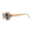 thumbnail image 3 of Womens Oval Thick Plastic Mod Fashion Plastic Sunglasses Beige Green, 3 of 4