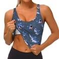 thumbnail image 3 of Fotbe Cartoon Shark Sujetador Deportivo Largo sin Aros para Mujer con Almohadillas y Soporte Medio, Transpirable y Absorbente, Camiseta Tipo Chaleco o Tank Top-Large, 3 of 8