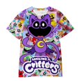 thumbnail image 1 of Smilingcrittersprintt-shirt Enfants Garçons Filles Été Manches Courtes Col Rond Topstee, 1 of 2